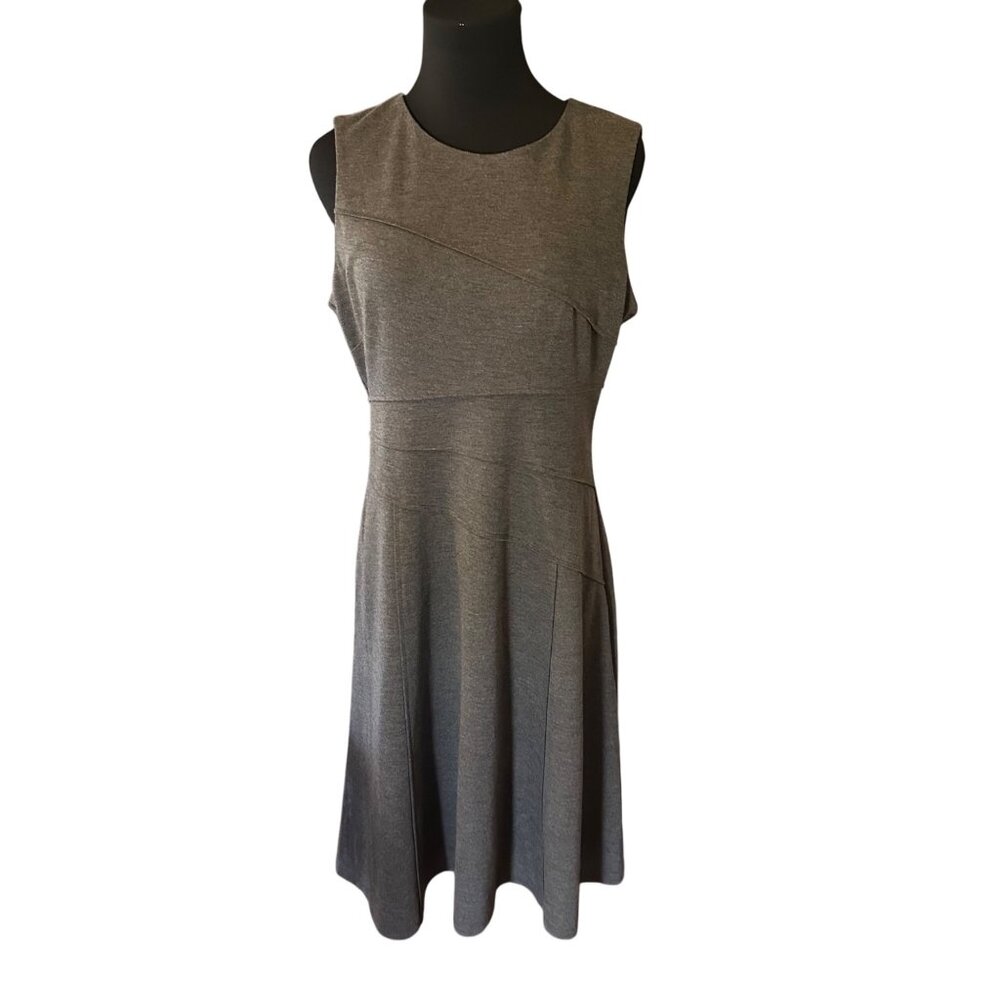 London Style Collection gray sleevless zip dress size 12